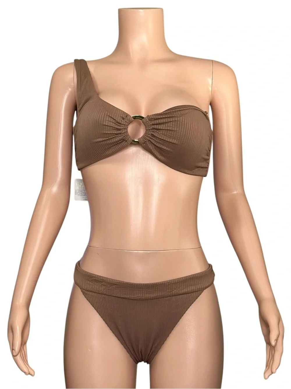 MONDAY SWIMWEAR Set Antigua Top (L) & Argentina Bottom (L) - Caramel Rib